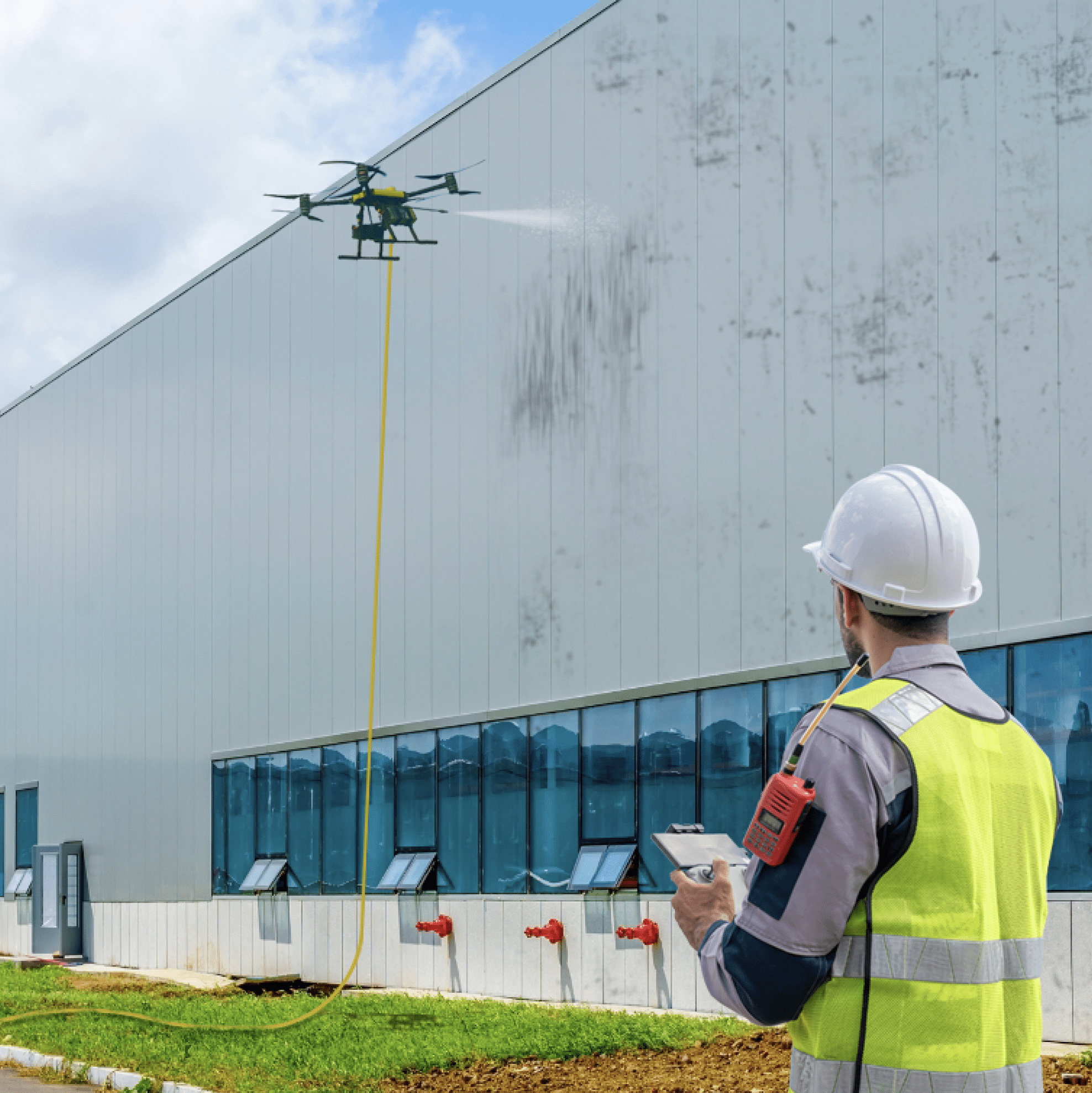 Xu hướng dịch vụ Drone trong ngành vệ sinh công nghiệp
